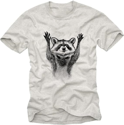 T-shirt Blanc Raton Laveur Costume