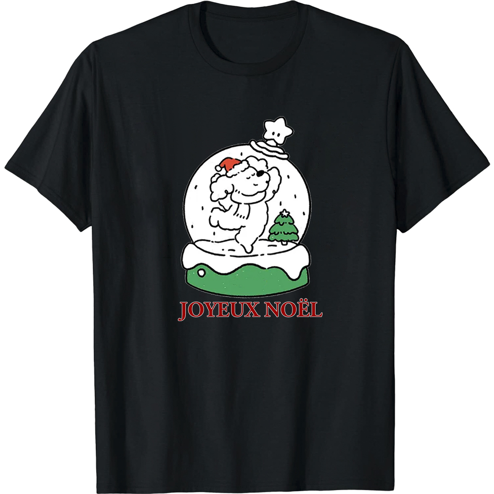 T-shirt Chiot Dansant Texte Joyeux Noël