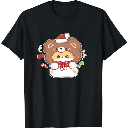 T-shirt Mignons Animaux pour Noël 