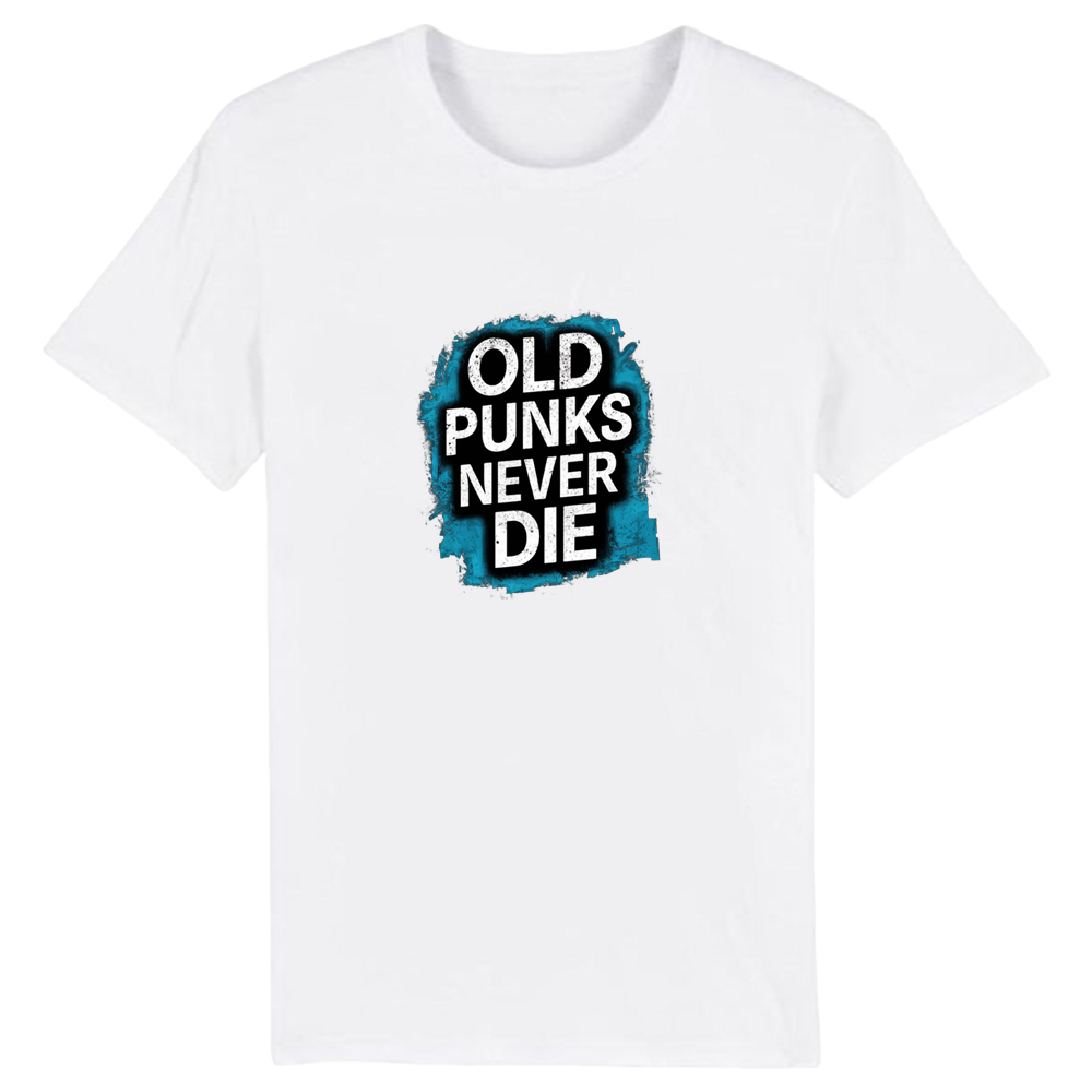 T-shirt Texte 'Old Punks Never Die' Costume Ver.B
