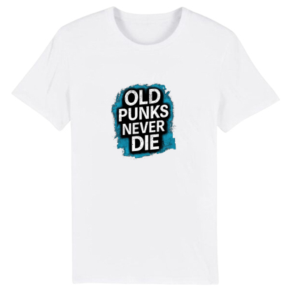 T-shirt Texte 'Old Punks Never Die' Costume Ver.B