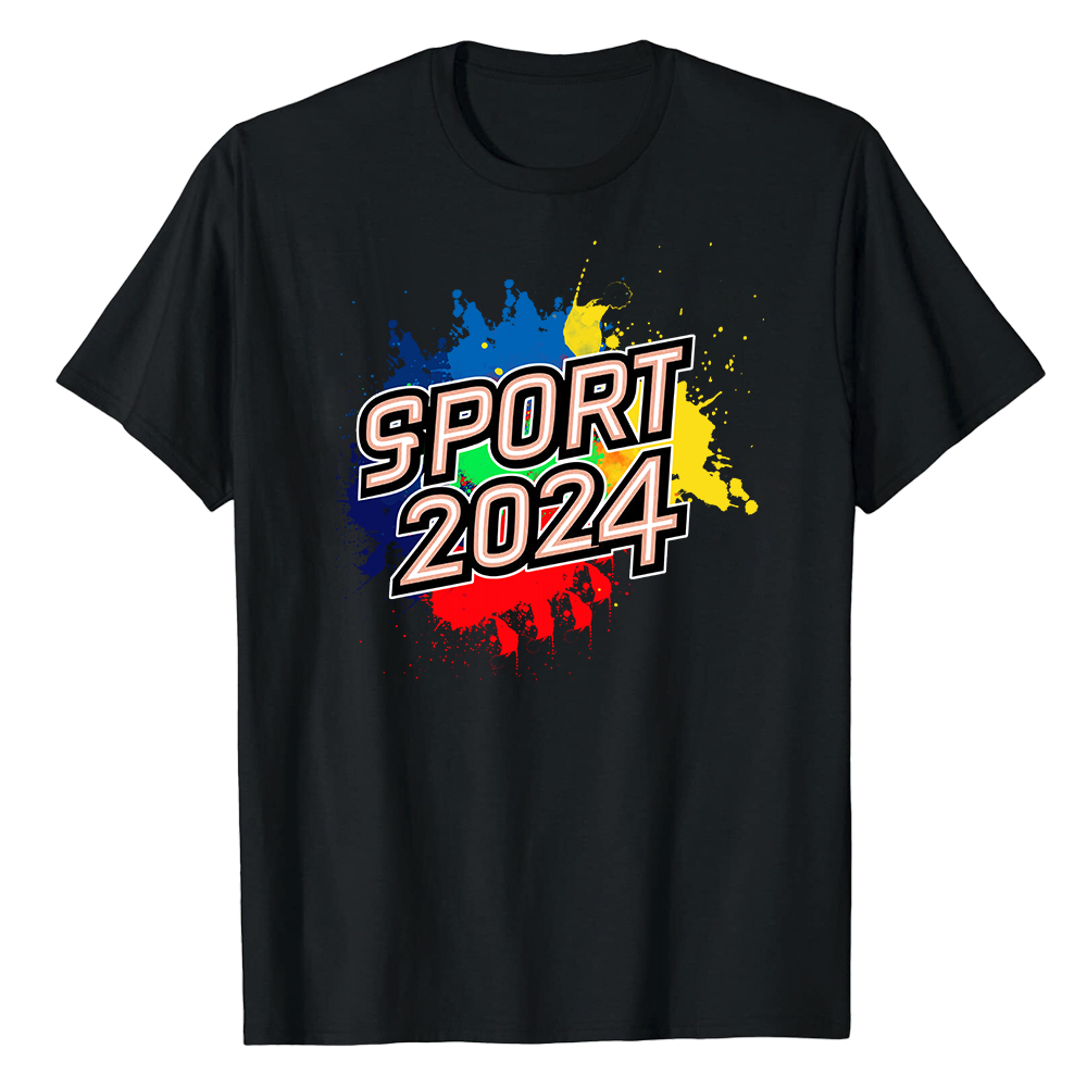 T-shirt Blanc et Noir 'Sport 2024' Ver.8