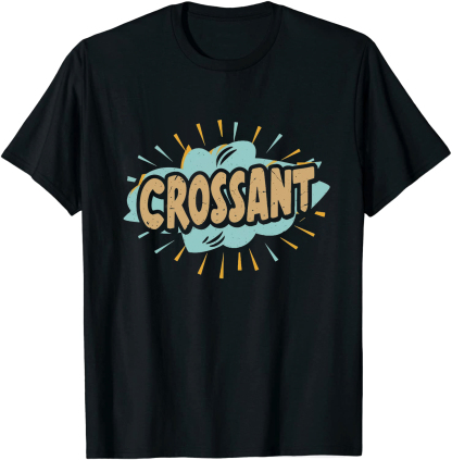 T-shirt Adulte Blanc et Noir Croissant Costume