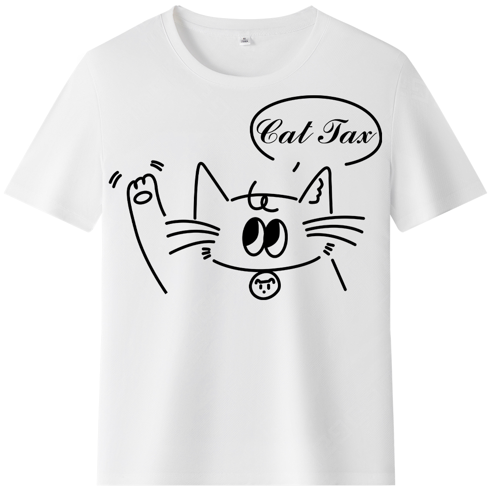T-shirt Texte 'Cat Tax' Ver.6
