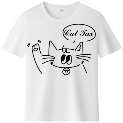 T-shirt Texte 'Cat Tax' Ver.6