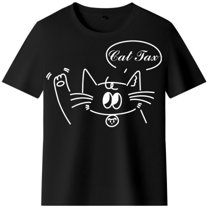 T-shirt Texte 'Cat Tax' Ver.6