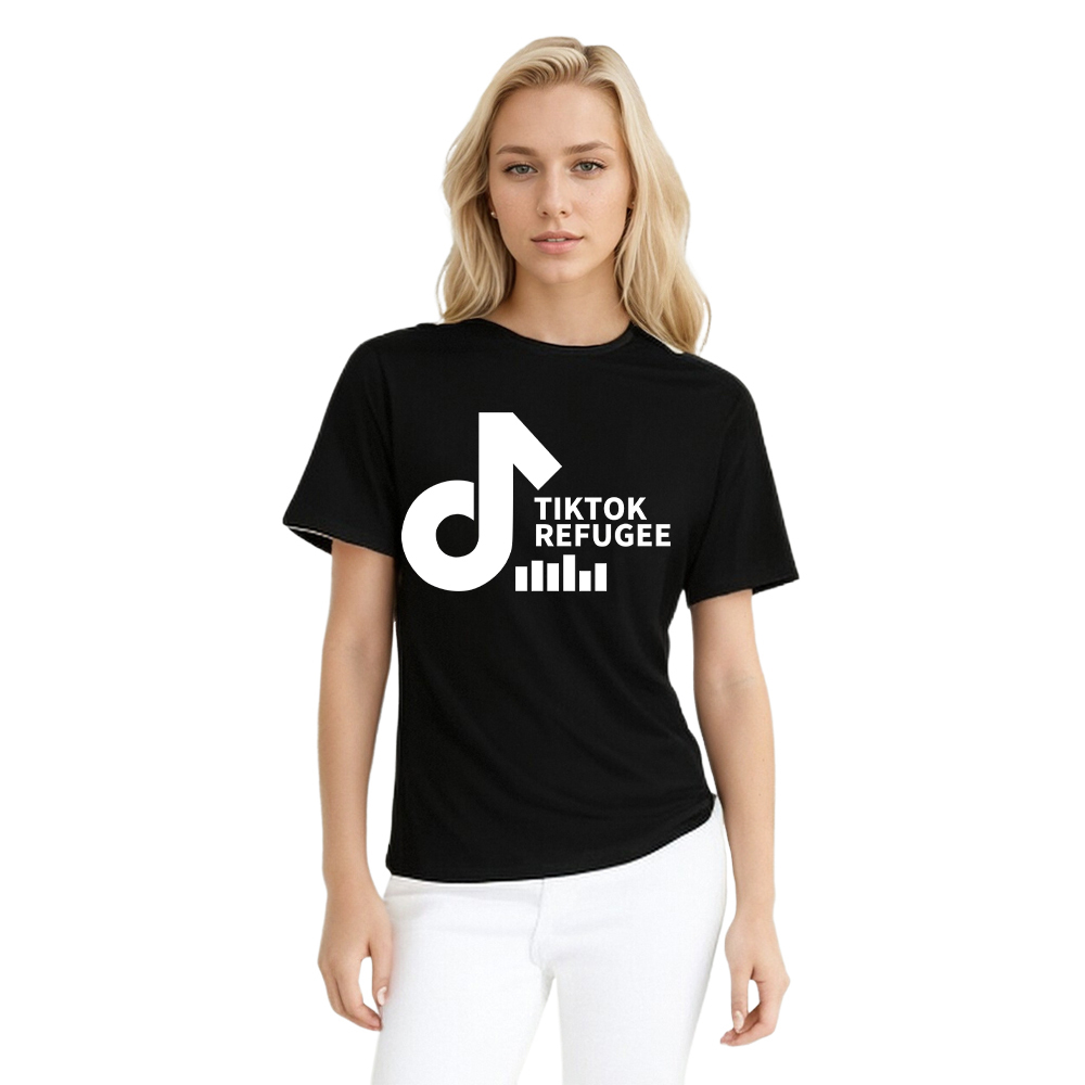 T-shirt Texte 'Tik Tok Refugee' Ver.6