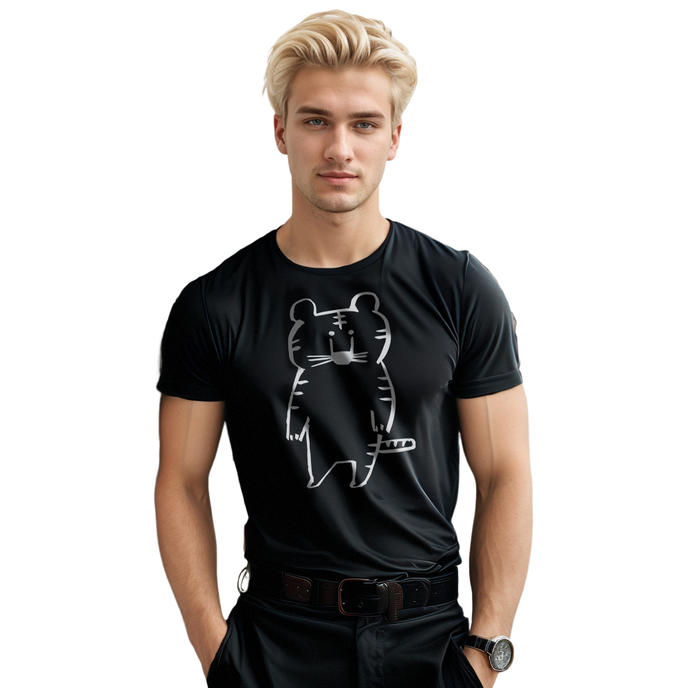 T-shirt Animal Lignes Simples - Tigre
