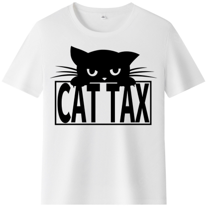 T-shirt Texte 'Cat Tax' Ver.7