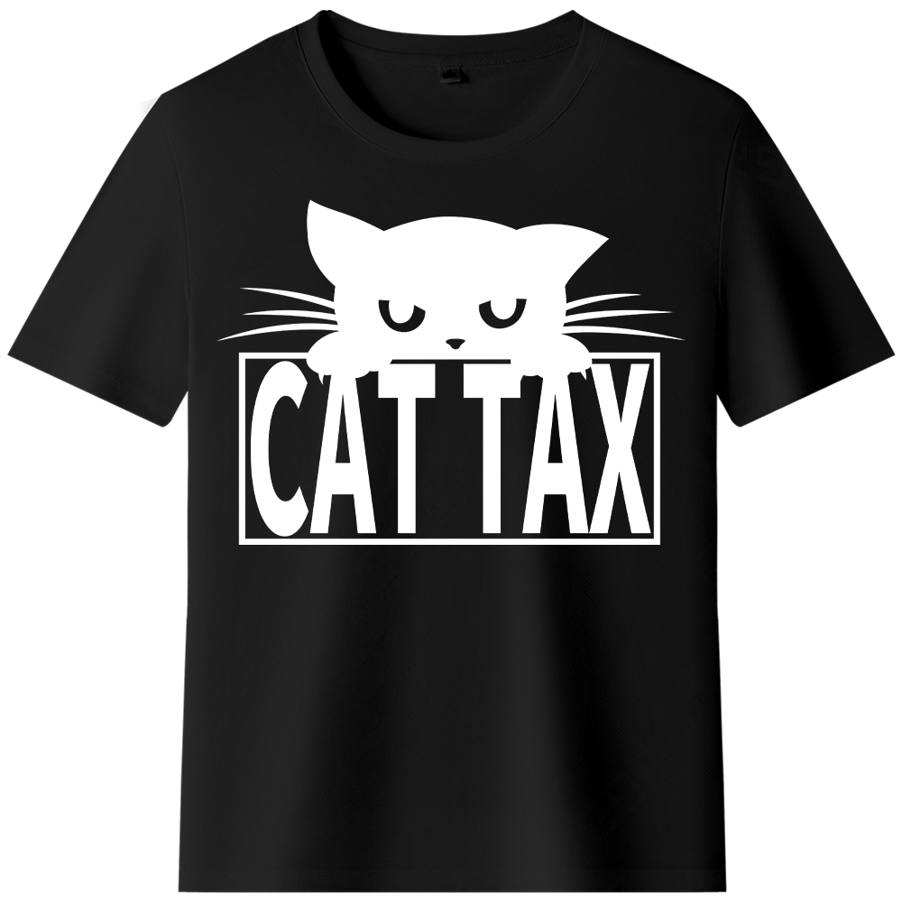 T-shirt Texte 'Cat Tax' Ver.7
