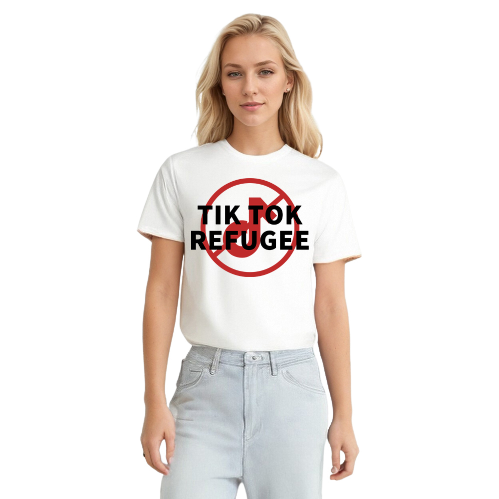 T-shirt Texte 'Tik Tok Refugee' Ver.11