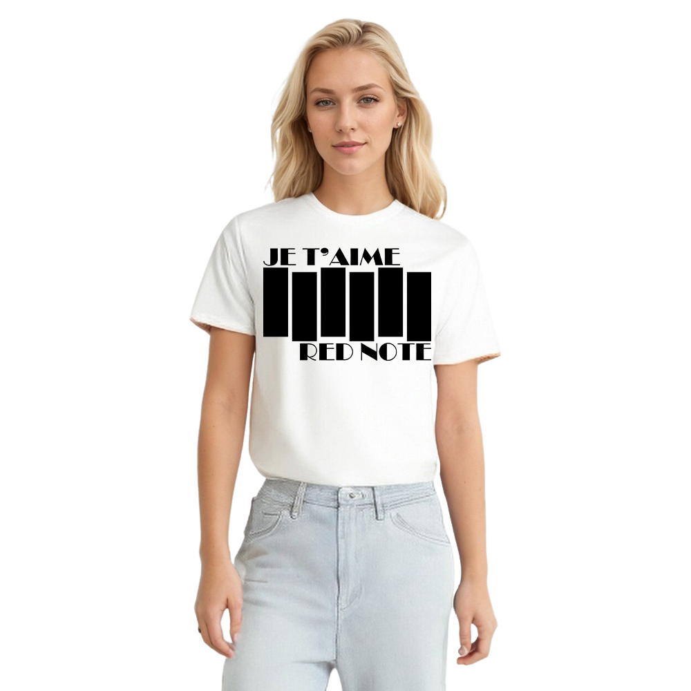 T-shirt Texte 'Je t’aime Red Note' Ver.4