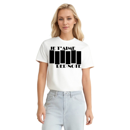 T-shirt Texte 'Je t’aime Red Note' Ver.4