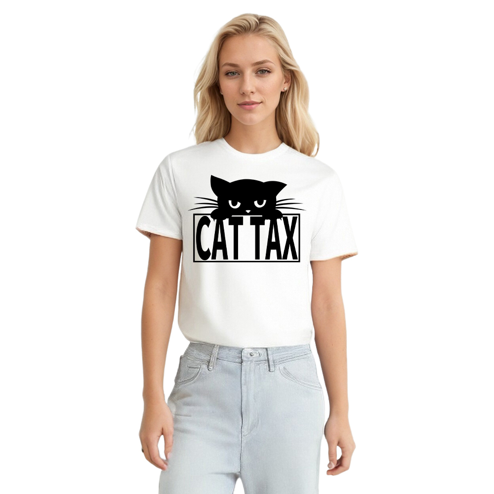 T-shirt Texte 'Cat Tax' Ver.7