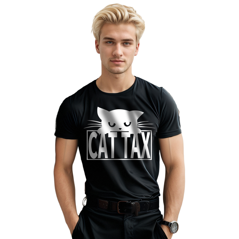 T-shirt Texte 'Cat Tax' Ver.7