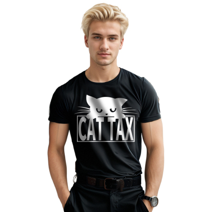 T-shirt Texte 'Cat Tax' Ver.7