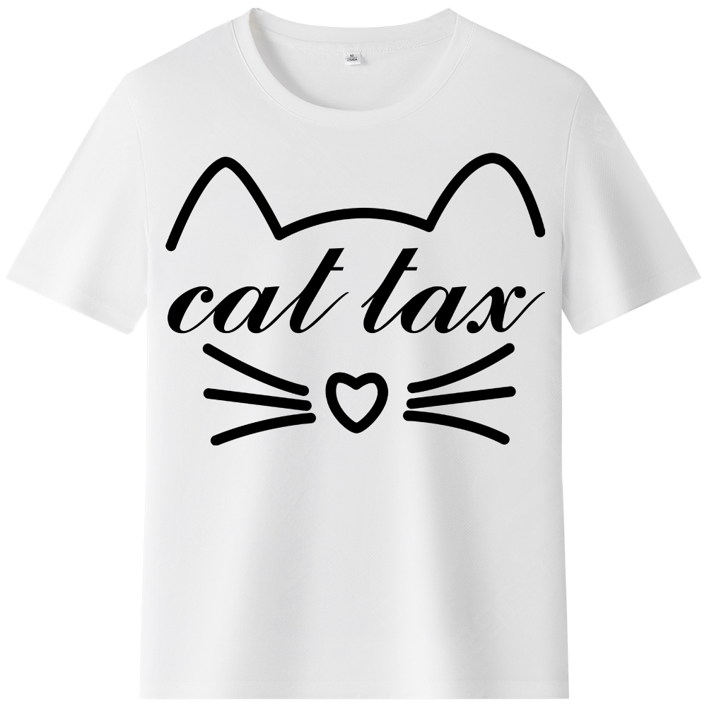 T-shirt Texte 'Cat Tax' Ver.8