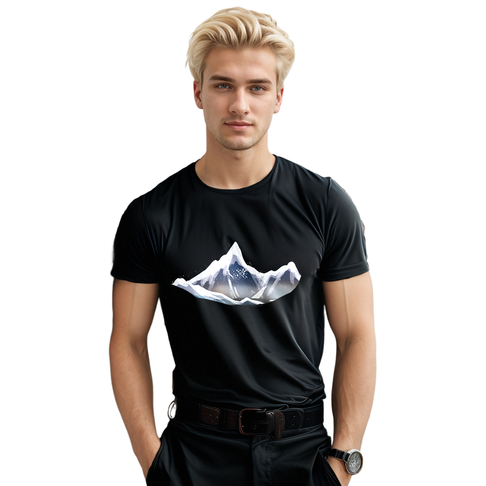 T-shirt Adulte Naturellement Montagne Enneigée Costume Ver.C