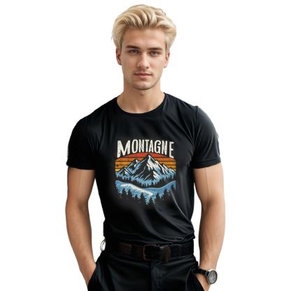 T-shirt Adulte Naturellement Montagne Enneigée Costume 