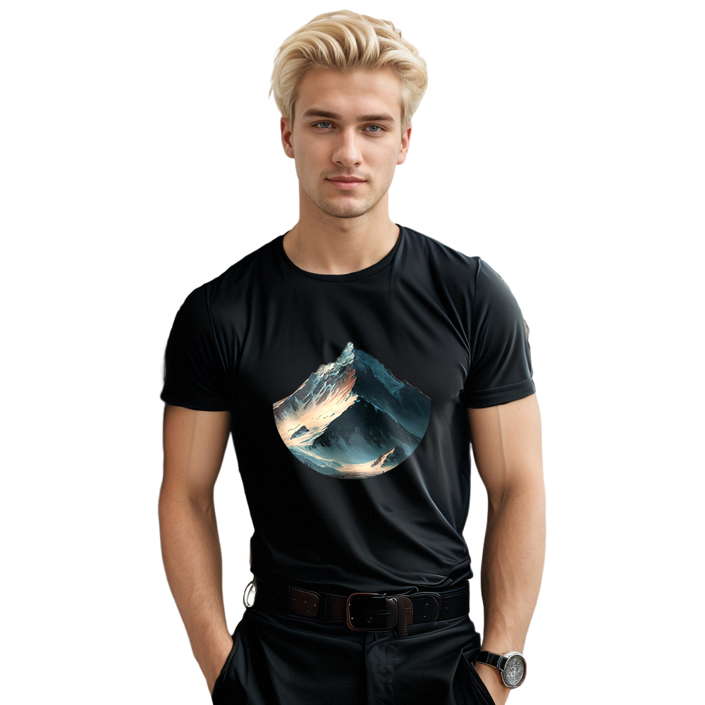 T-shirt Adulte Naturellement Montagne Enneigée Costume Ver.B