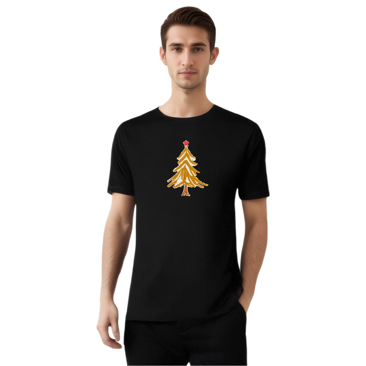 T-shirt Sapin de Noël Jaune Pour Noël