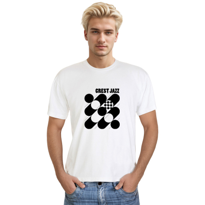 T-shirt Blanc et Noir 'Crest Jazz' Costume Ver.B