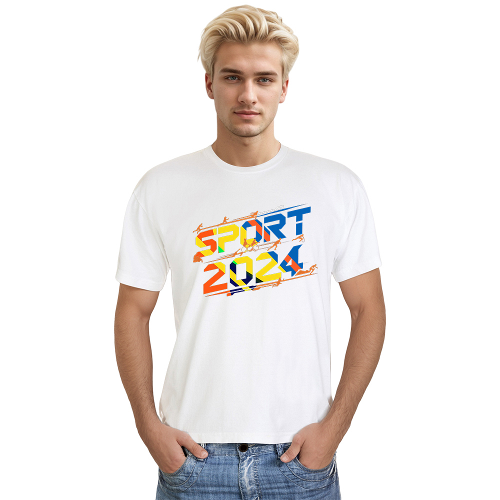 T-shirt Blanc et Noir 'Sport 2024' Ver.2