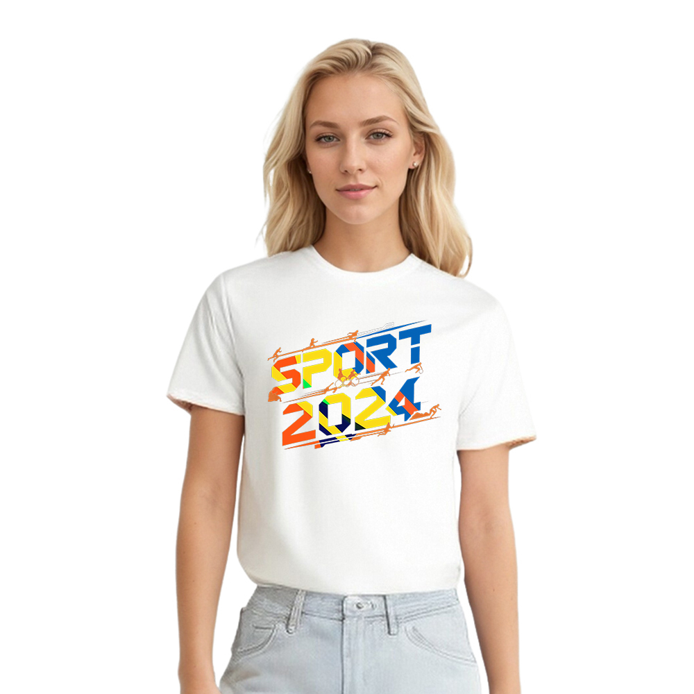 T-shirt Blanc et Noir 'Sport 2024' Ver.2