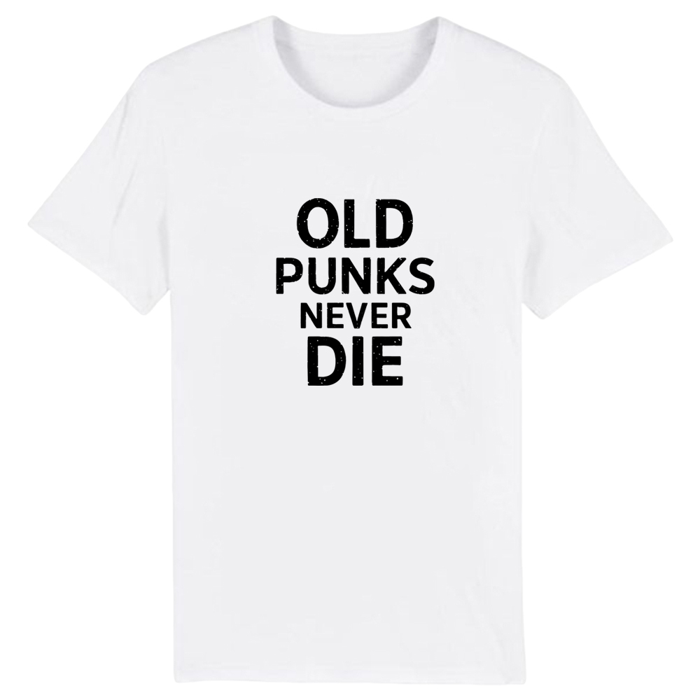 T-shirt Texte 'Old Punks Never Die' Costume Ver.C