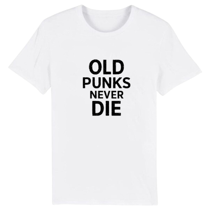 T-shirt Texte 'Old Punks Never Die' Costume Ver.C