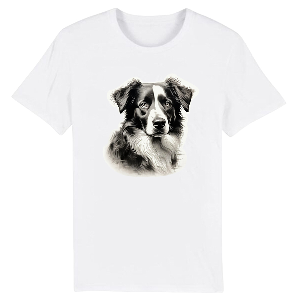 T-shirt Blanc et Noir Border Collie