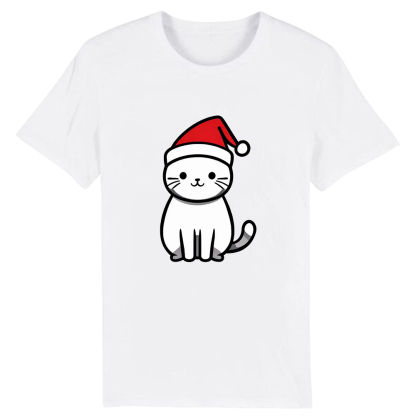 T-shirt Chaton avec un Bonnet de Noël pour Noël Ver.2