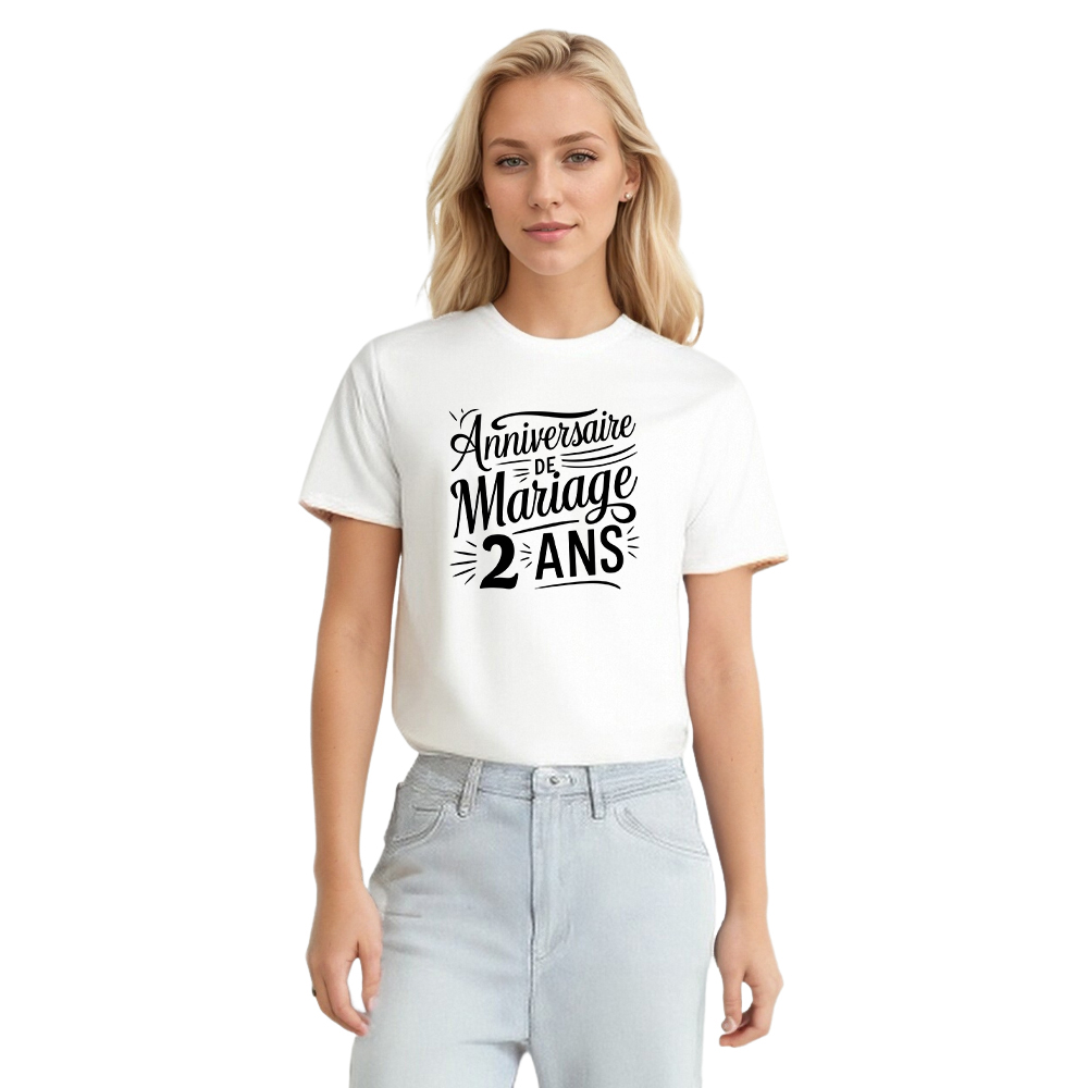 T-shirt 'Anniversaire de Mariage 2 Ans' Costume du Memorial Day Ver.b
