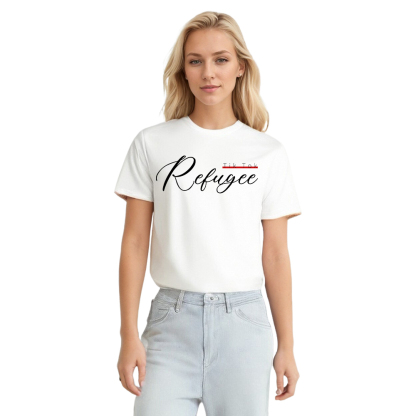 T-shirt Texte 'Tik Tok Refugee' Ver.2