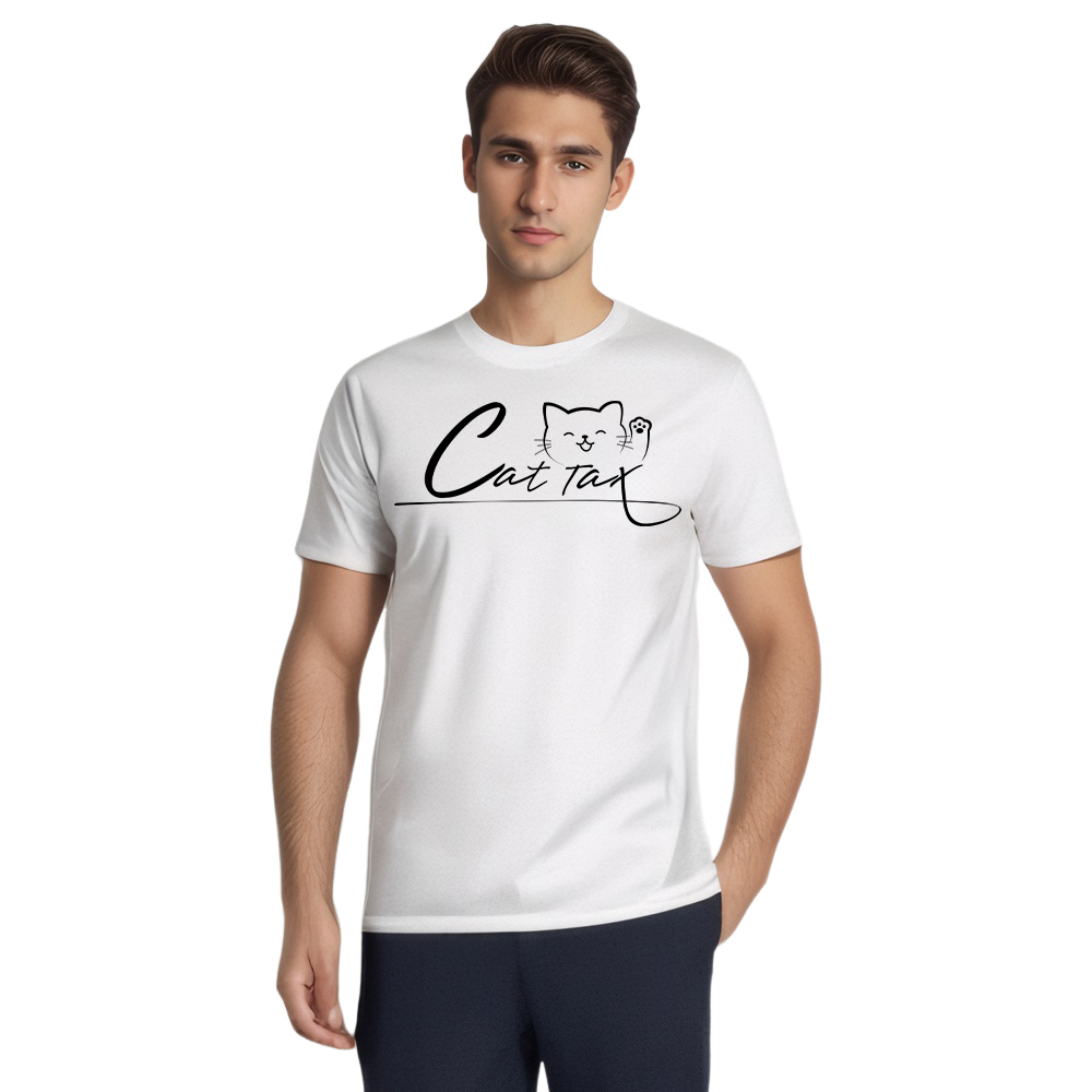 T-shirt Texte 'Cat Tax'