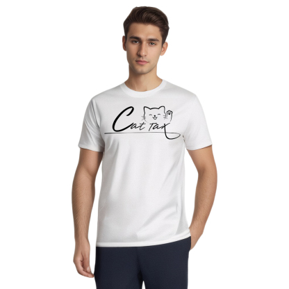 T-shirt Texte 'Cat Tax'