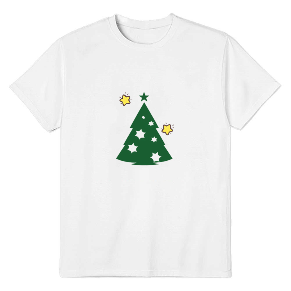 T-shirt Blanc Arbre de Noël Pour Noël
