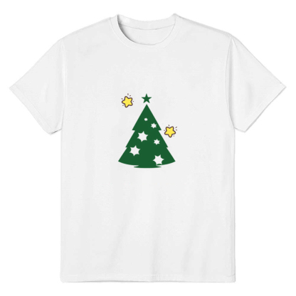 T-shirt Blanc Arbre de Noël Pour Noël