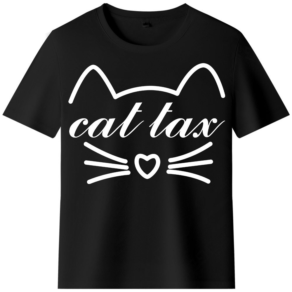 T-shirt Texte 'Cat Tax' Ver.8