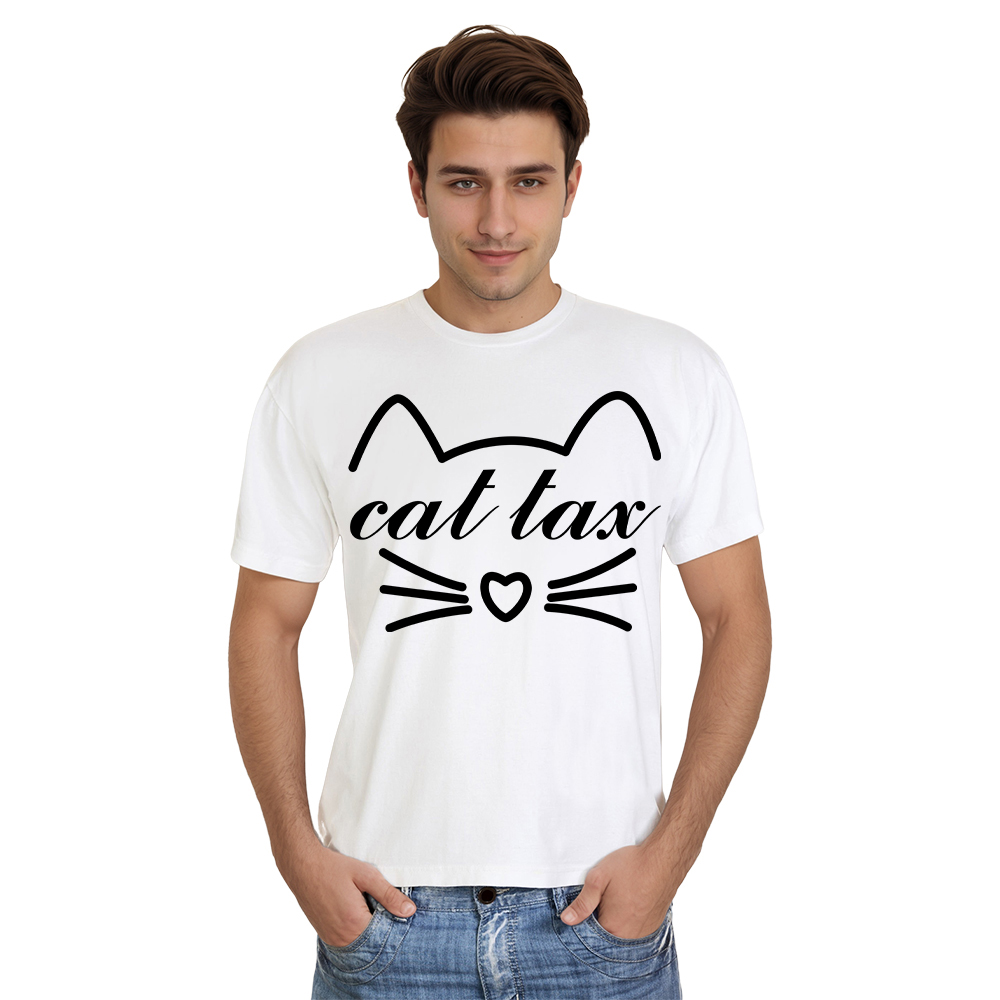 T-shirt Texte 'Cat Tax' Ver.8