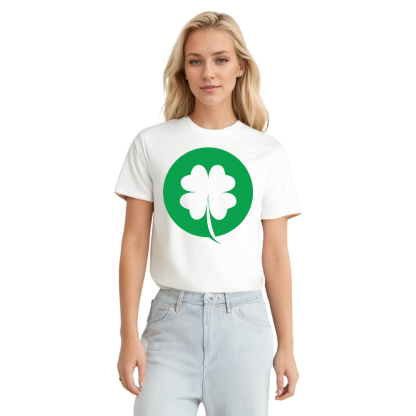 T-shirt Esquisse d'un Trèfle à Quatre Feuilles de la Saint-Patrick Ver.2