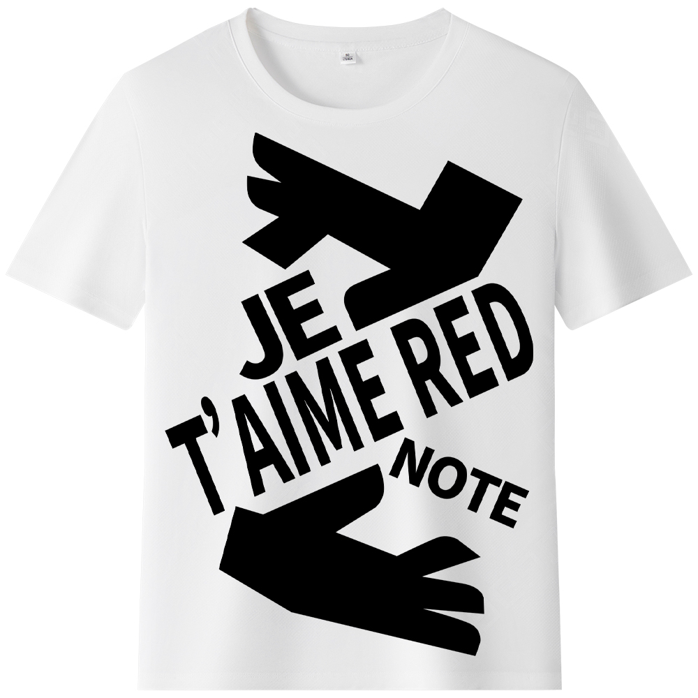 T-shirt Texte 'Je t’aime Red Note' Ver.6