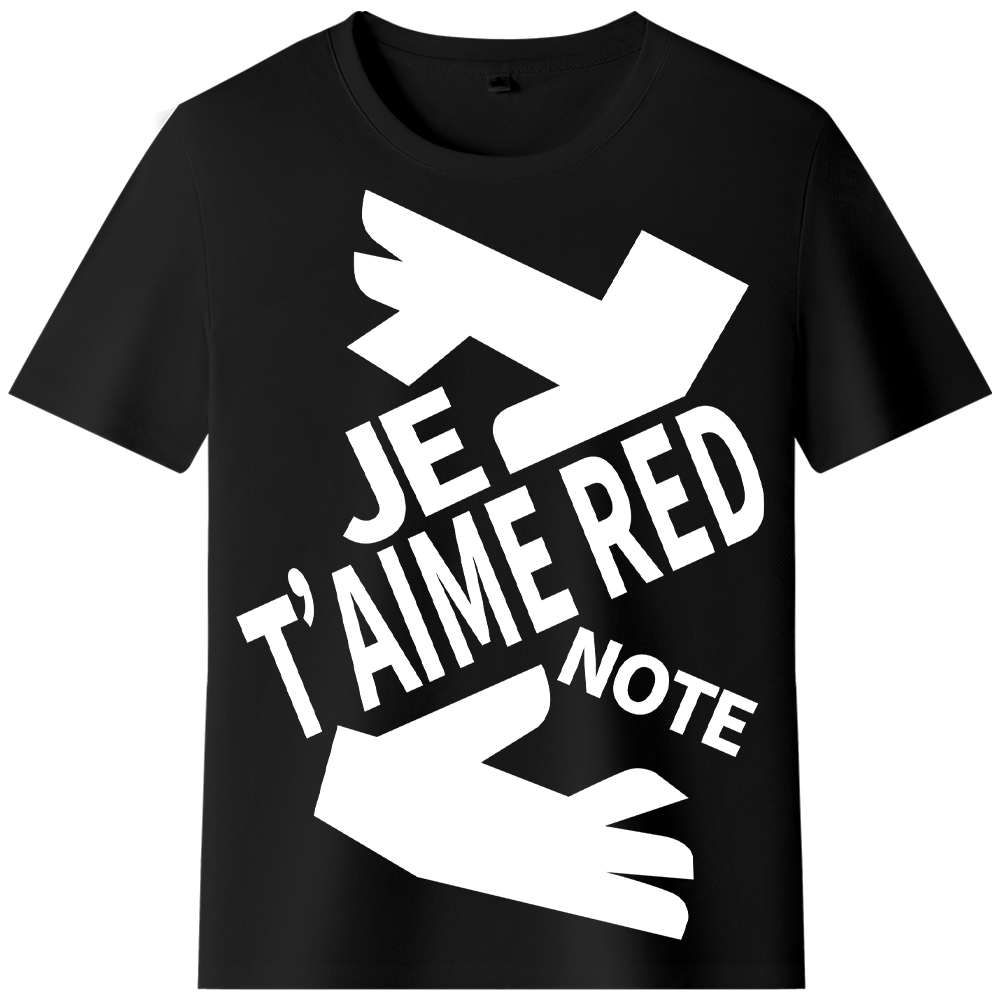 T-shirt Texte 'Je t’aime Red Note' Ver.6