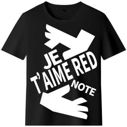 T-shirt Texte 'Je t’aime Red Note' Ver.6