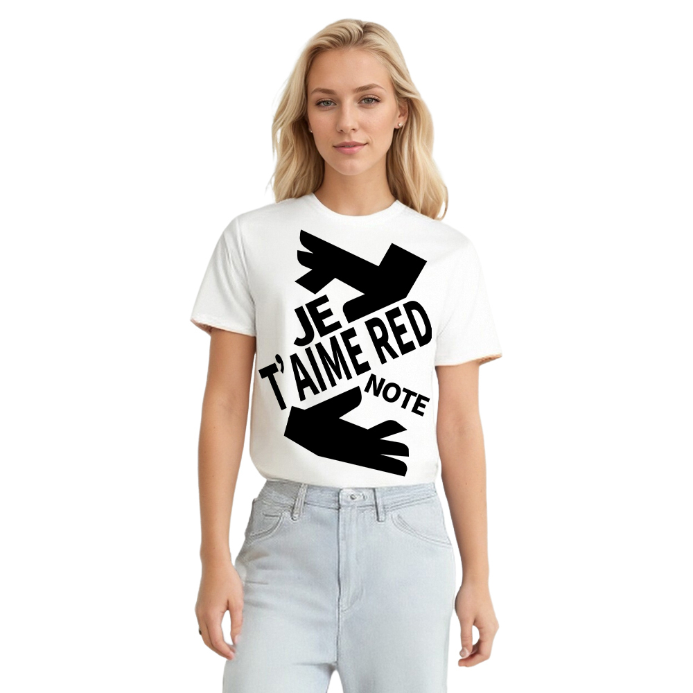 T-shirt Texte 'Je t’aime Red Note' Ver.6