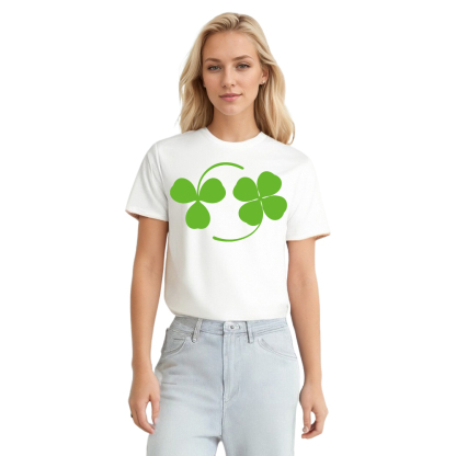 、T-shirt Esquisse d'un Trèfle à Quatre Feuilles de la Saint-Patrick Ver.3