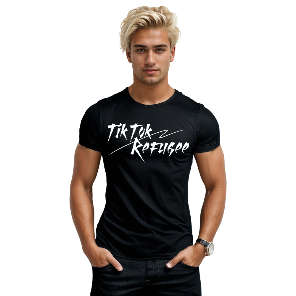 T-shirt Texte 'Tik Tok Refugee' Ver.8