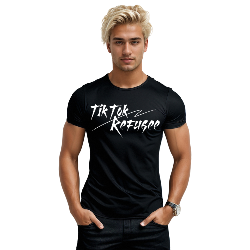 T-shirt Texte 'Tik Tok Refugee' Ver.8