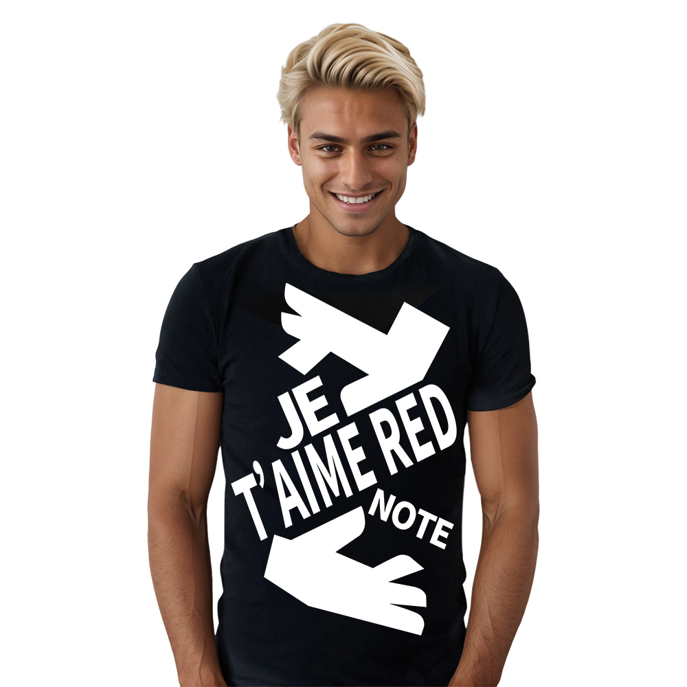 T-shirt Texte 'Je t’aime Red Note' Ver.6