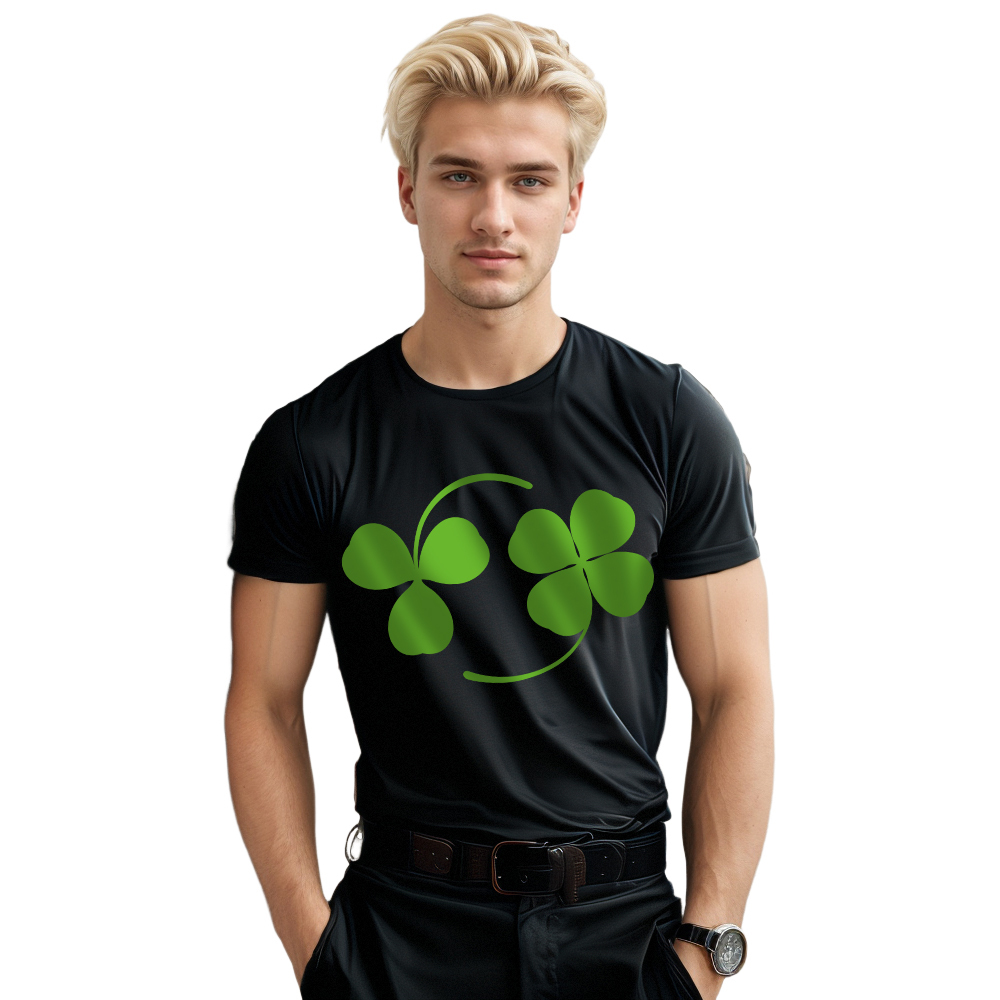 、T-shirt Esquisse d'un Trèfle à Quatre Feuilles de la Saint-Patrick Ver.3